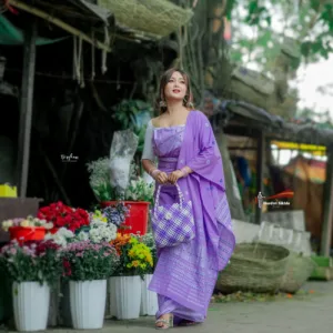 Purple Colour Padmawati Dokhona Set